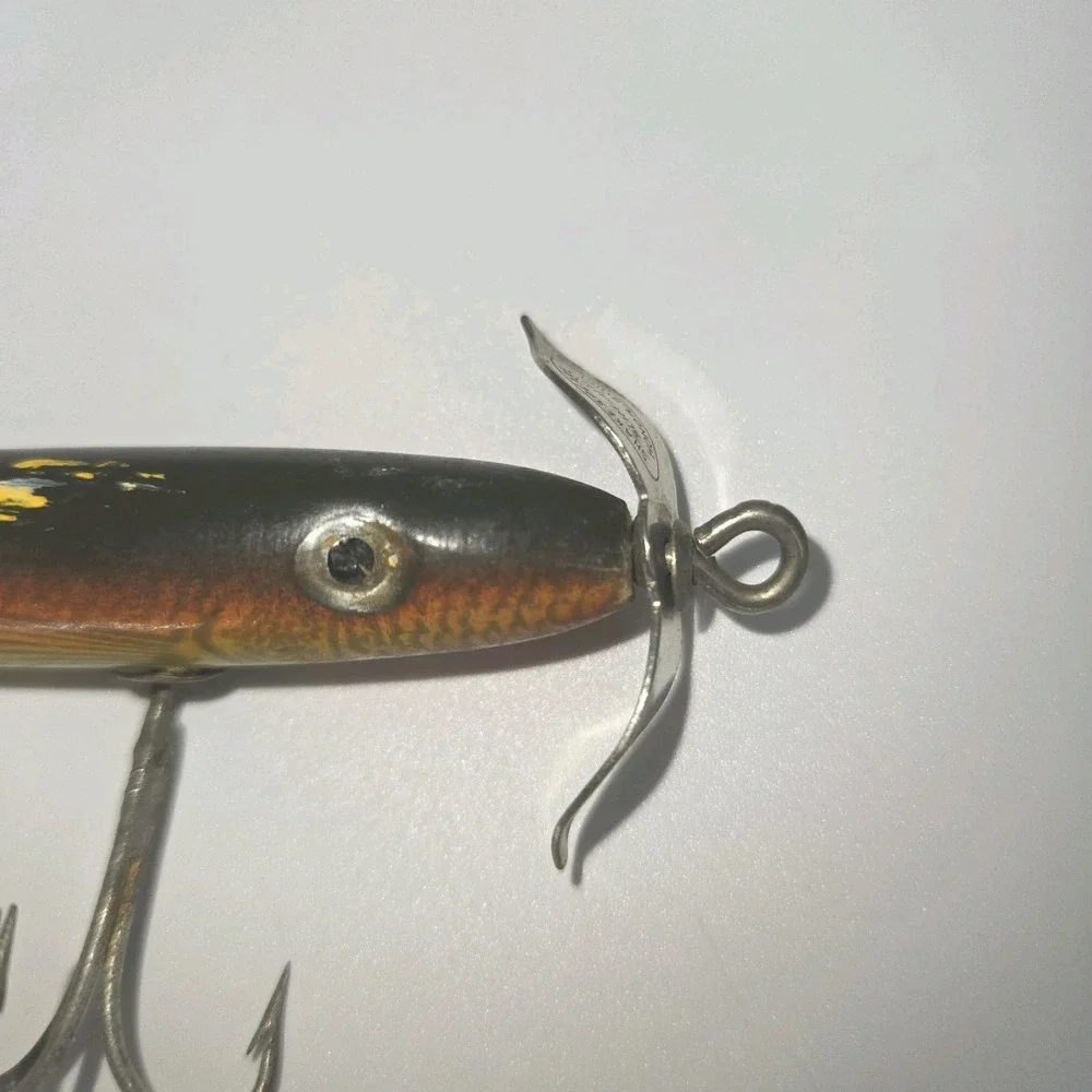 Vintage Shakespeare Slim Jim Honor Built Wood‎ Fishing Lure Propeller USA 4.5 In